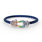 [Imperial] FORC LARGE HORSESHOE  COLORED DIAMOND BRACELET SILVER