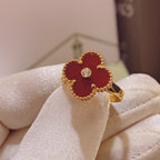 [Imperial] CLOVER ONYX RING GOLD DIAMOND