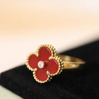 [Imperial] CLOVER ONYX RING GOLD DIAMOND