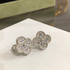 [Imperial] CLOVER 1 MOTIFS DIAMOND STUD EARRINGS SILVER