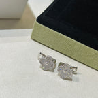 [Imperial] CLOVER 1 MOTIFS DIAMOND STUD EARRINGS SILVER