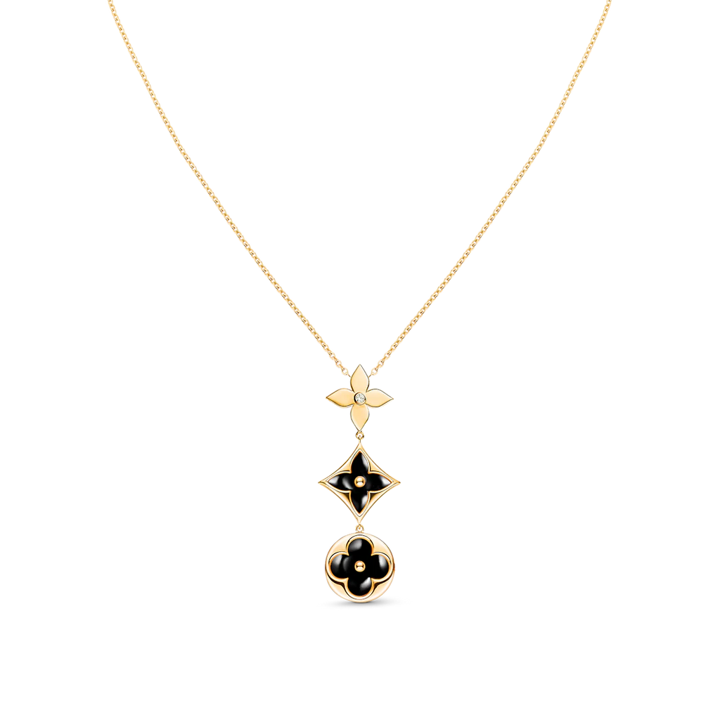 [Imperial] STAR AND SUN ONYX PINK GOLD NECKLACE