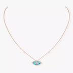 [Imperial] Lucky Eye Diamond Necklace in Rose Gold and Turquoise