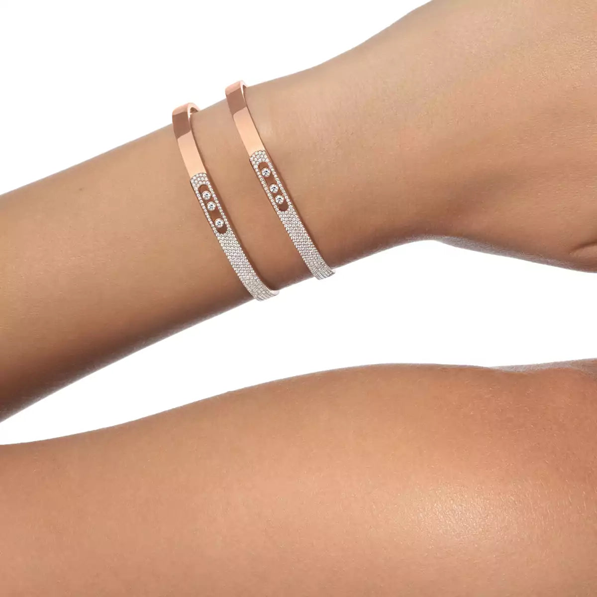 [Imperial] Move Noa Rose Gold Pavé Diamond Bangle Bracelet