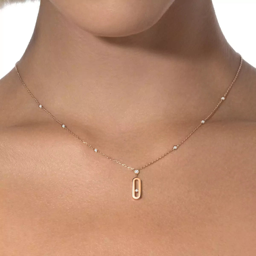 [Imperial]  Move Uno Gold Diamond Long Necklace