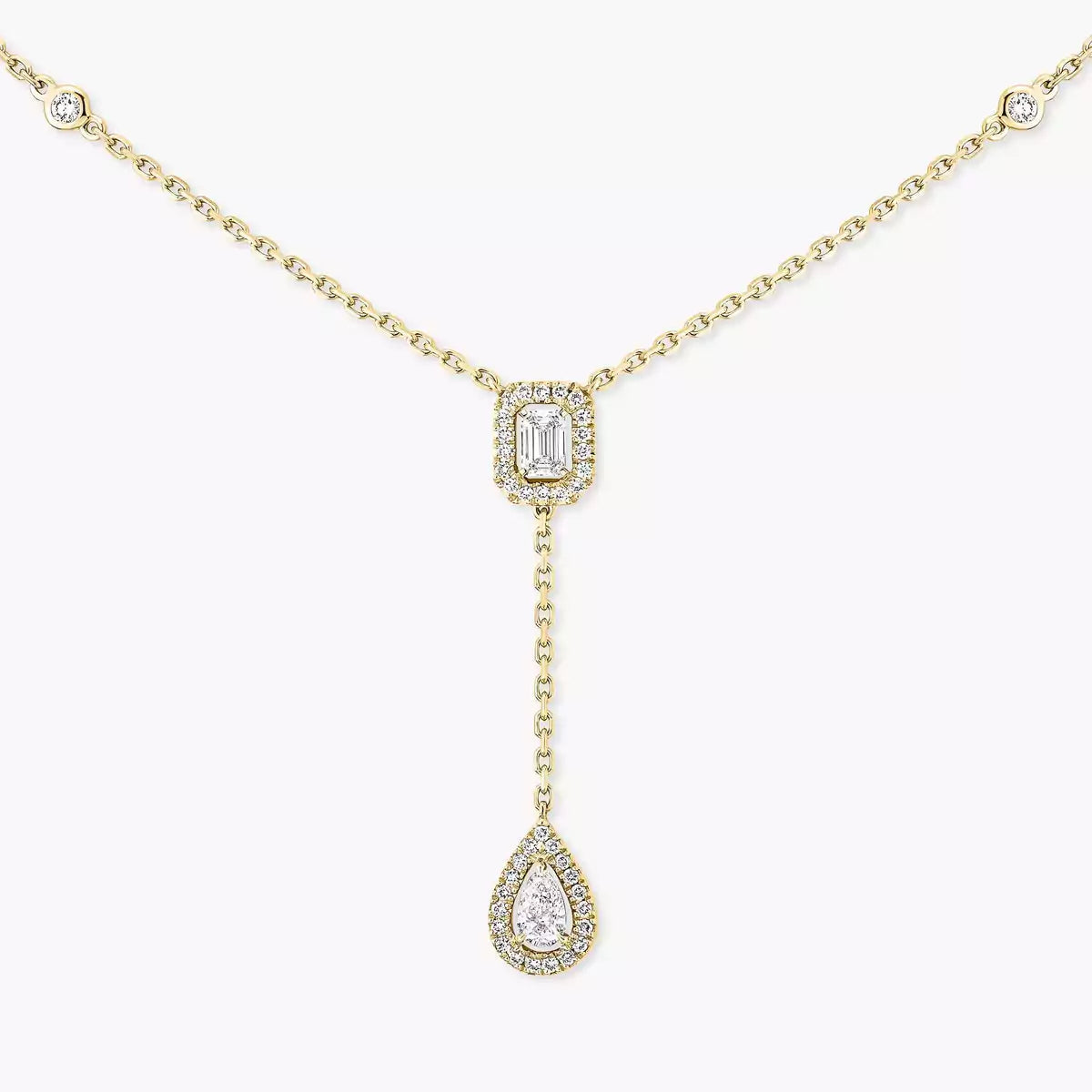 [Imperial] Gold Diamond Tie Necklace