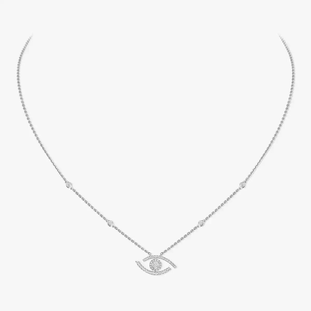 [Imperial] Pave_ Diamond Necklace Lucky Eye
