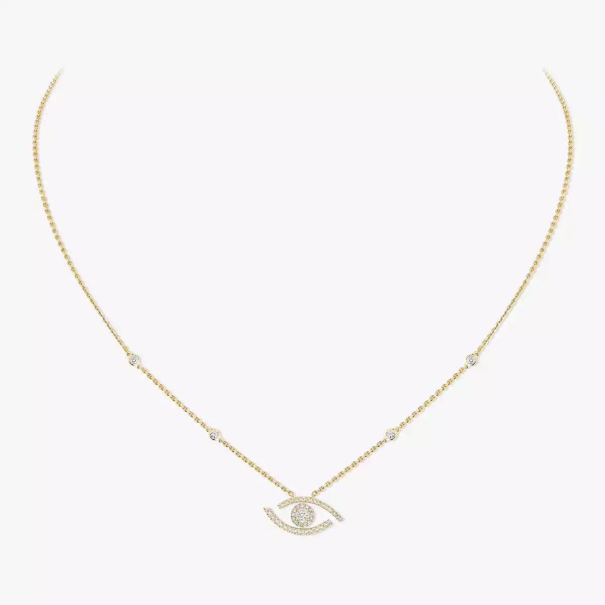 [Imperial] Pave_ Diamond Necklace Lucky Eye