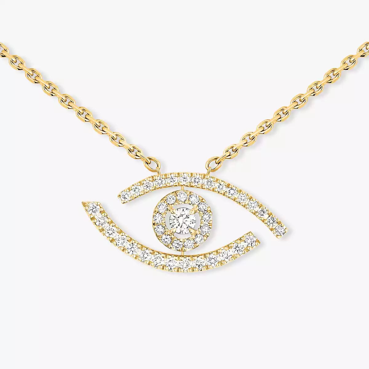 [Imperial] Pave_ Diamond Necklace Lucky Eye