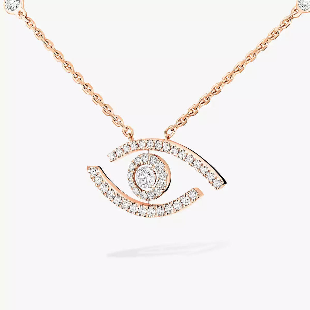 [Imperial] Pave_ Diamond Necklace Lucky Eye