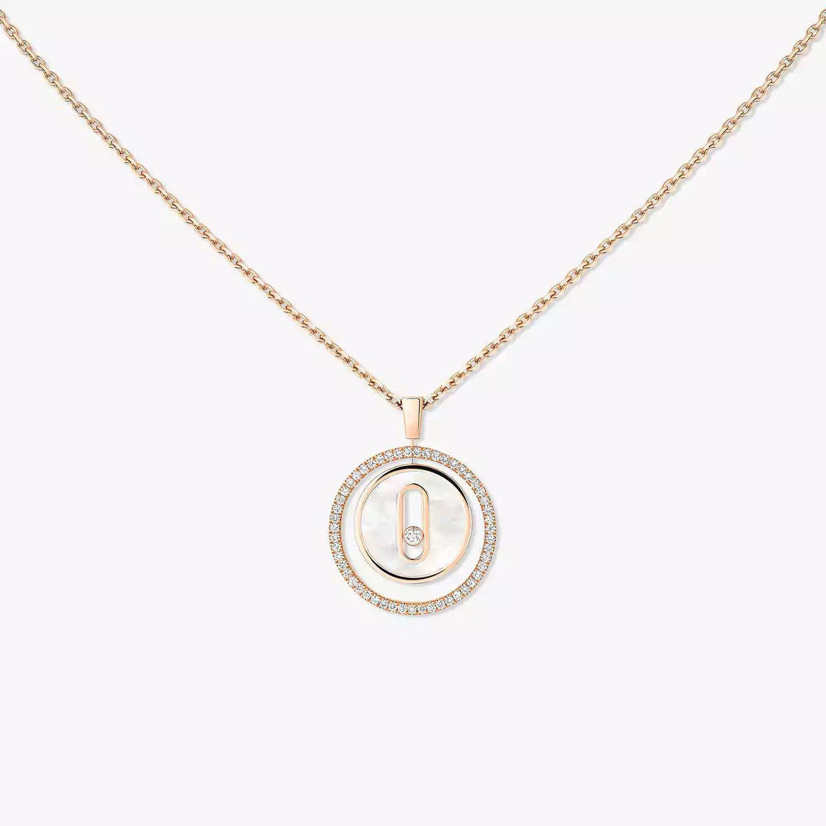 [Imperial] Lucky Move Diamond Necklace in Rose Gold and White Mother-of-Pearl