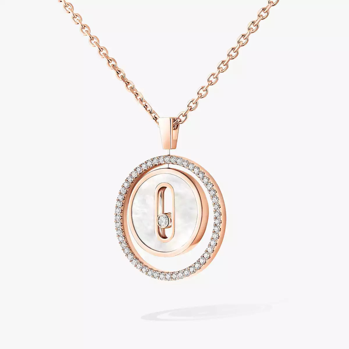 [Imperial] Lucky Move Diamond Necklace in Rose Gold and White Mother-of-Pearl