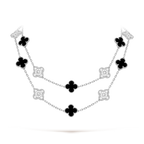 [Imperial] CLOVER 20 MOTIFS DIAMOND ONYX NECKLACE