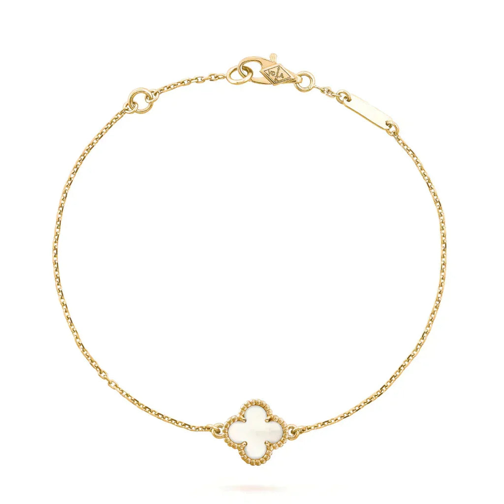 [Imperial] CLOVER WHITE MOP SINGLE FLOWER BRACELET