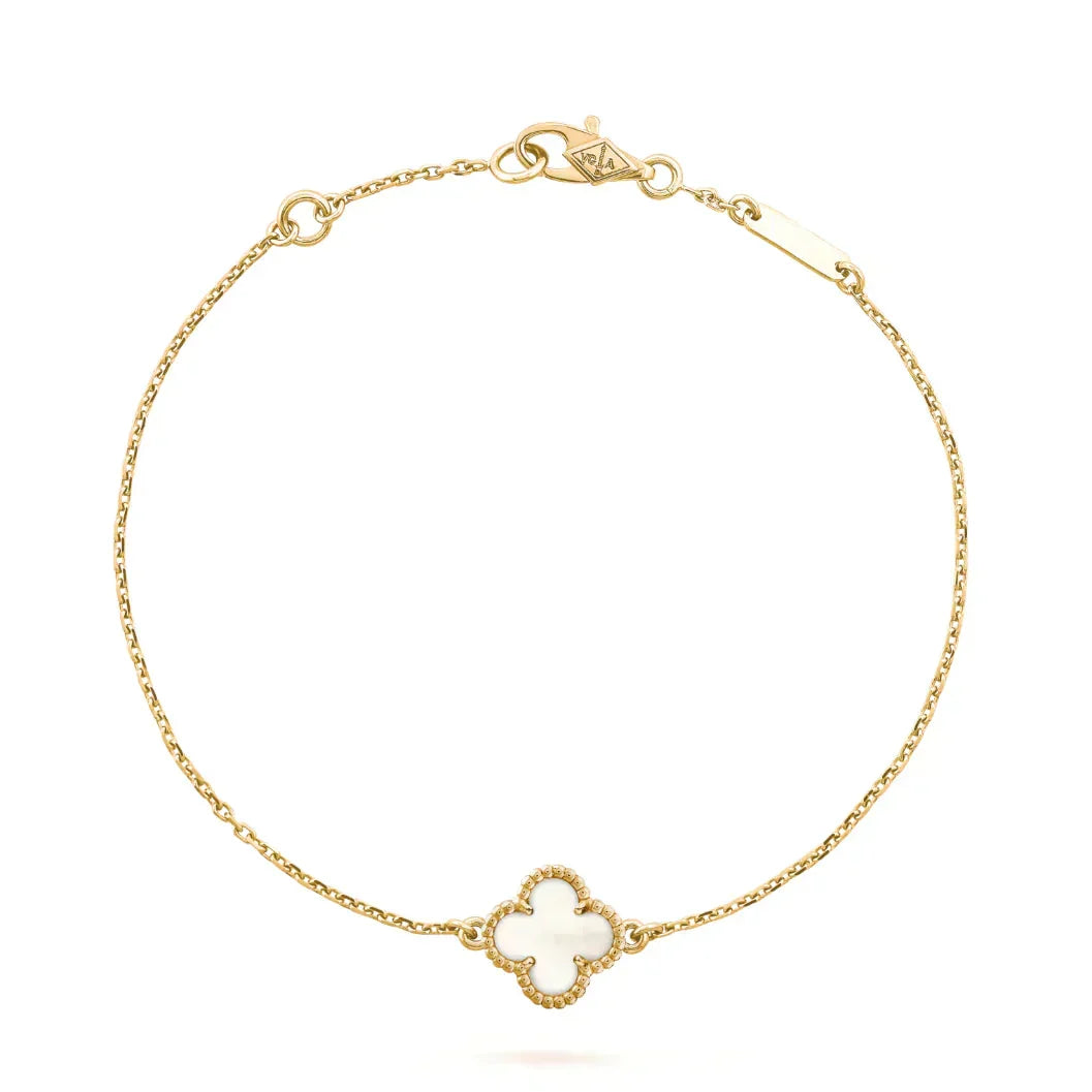 [Imperial] CLOVER WHITE MOP SINGLE FLOWER BRACELET