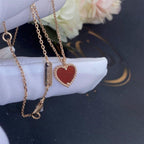 [Imperial] SWEET CLOVER CARNELIAN HEART NECKLACE