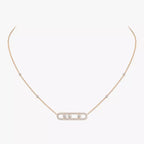 [Imperial]  Move Pave_ Rose Gold Diamond Necklace