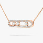 [Imperial]  Move Pave_ Rose Gold Diamond Necklace
