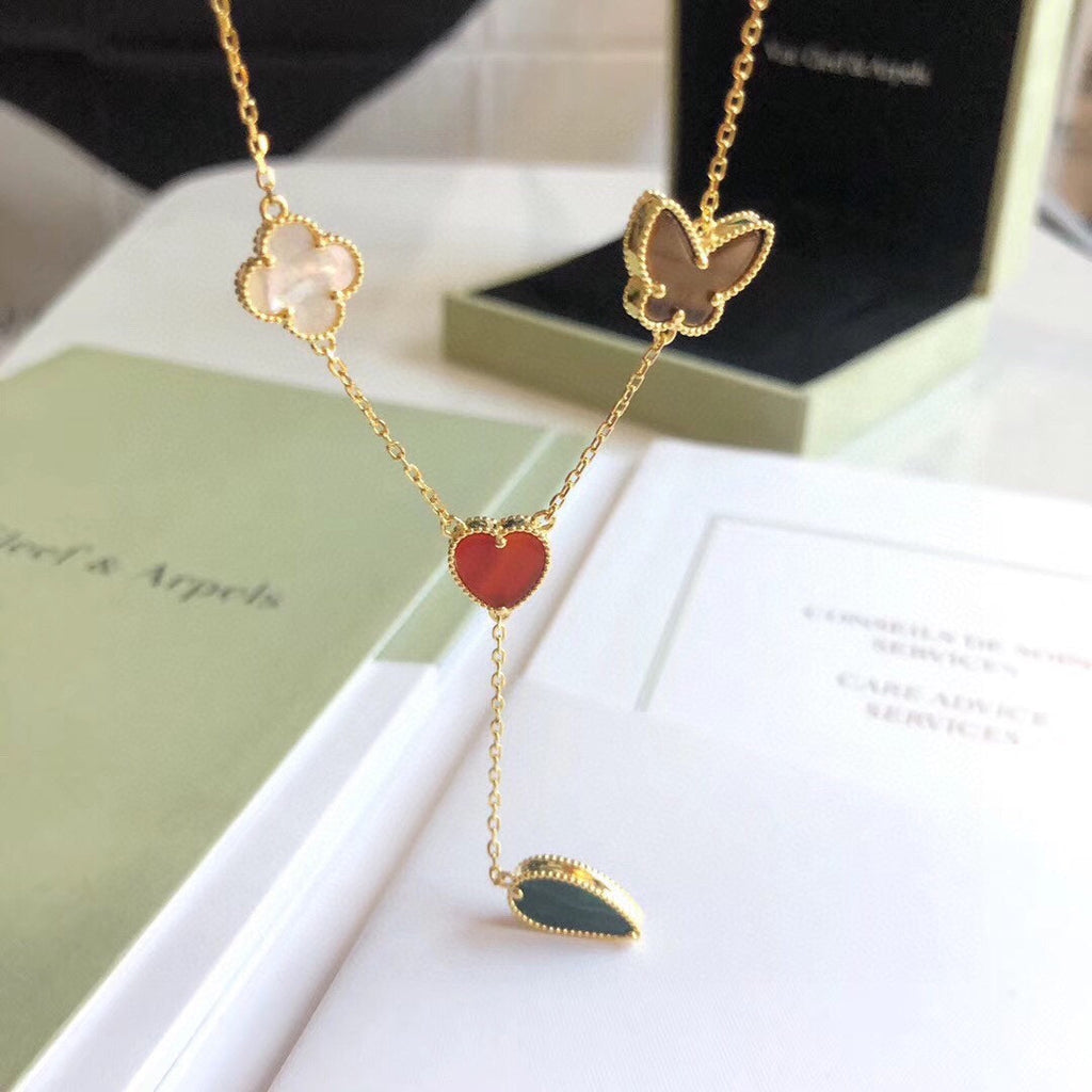 [Imperial] LUCKY SPRING 4 MOTIFS ROSE GOLD NECKLACE