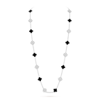 [Imperial] CLOVER 20 MOTIFS DIAMOND ONYX NECKLACE